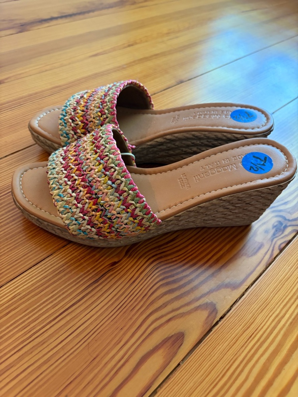 Italian Espadrille Wedges Pink and multicolor summer wedges